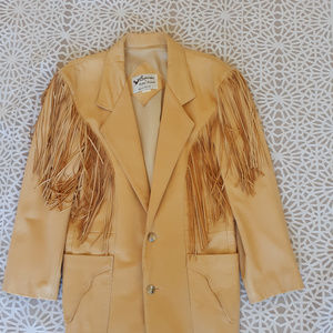 Continental USA Fringe Leather Blazer